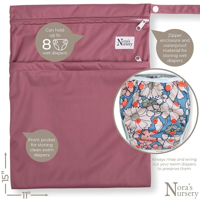 Nora's Nursery Reusable Swim Diapers and Wet Bag - Image 2