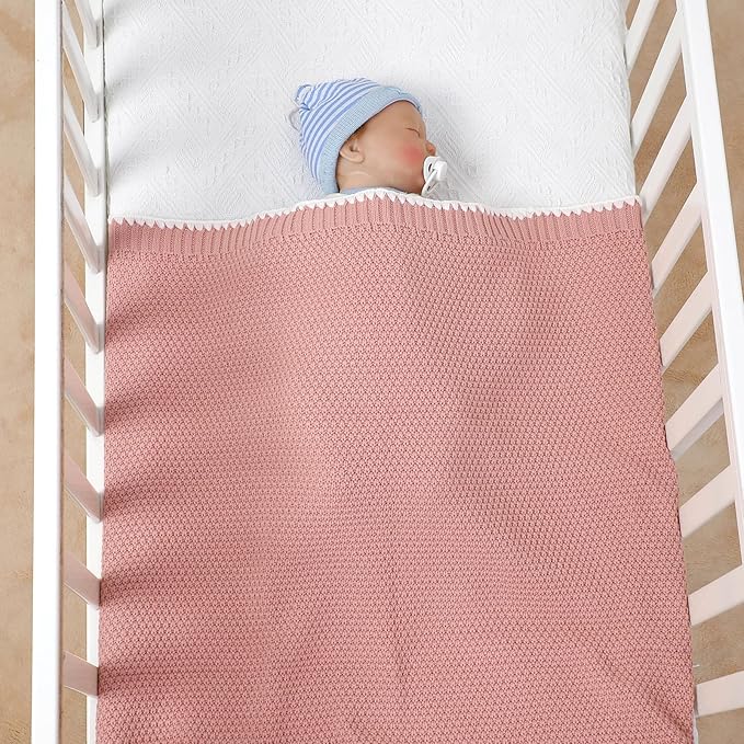 Neiwech Baby Blanket Knit Cozy Soft Lightweight Crib Stroller Nursery Receiving - Image 3