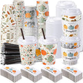 Lallisa 100 Sets Fall Thanksgiving Coffee Cup Bulk by Lallisa