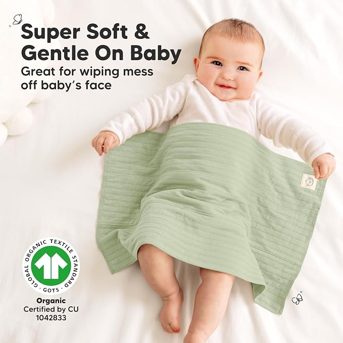 KeaBabies Organic Cotton Burp Cloths Baby Girl, Boy - Image 4