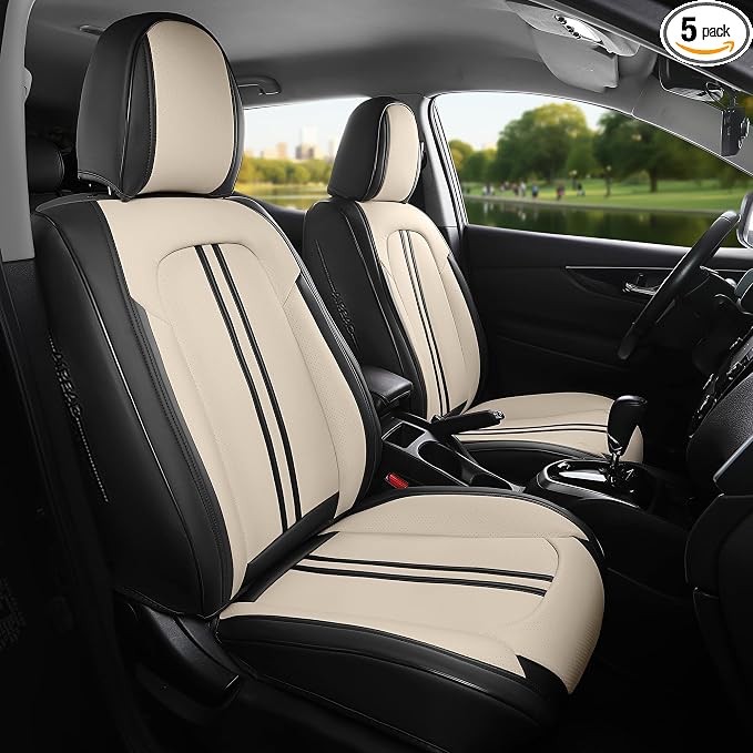 FREESOO Car Seat Covers Full Set, Leather Seat Covers by FREESOO