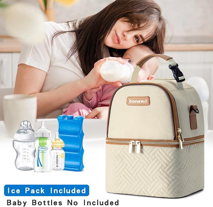 Breastmilk Cooler Bag with Ice Pack & Mat Fit 6 Bottles Up to 9 Ounce, Breast - Image 6