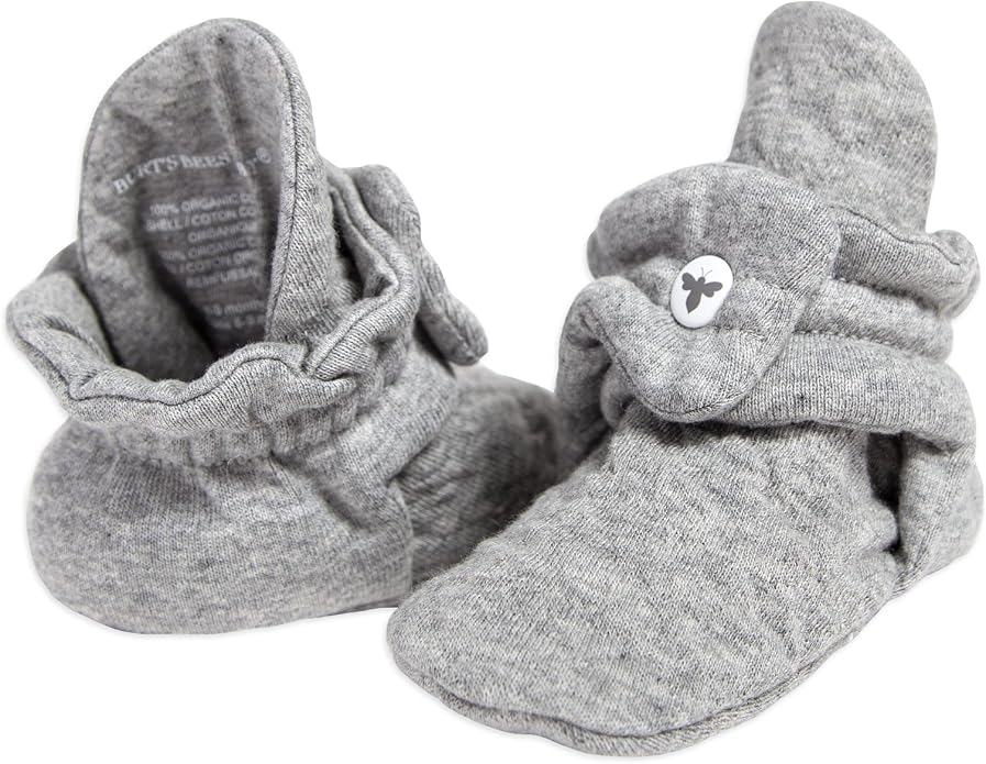 Burt's Bees Baby Unisex Booties Organic Cotton Newborn Essentials Shoes by BurtsBeesBaby