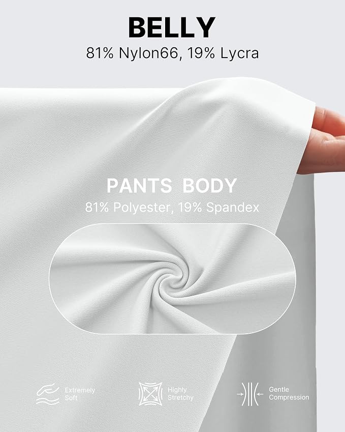 G4Free Maternity Pants Over The Belly Yoga Dress Work Pregnancy Pants Stretchy - Image 6