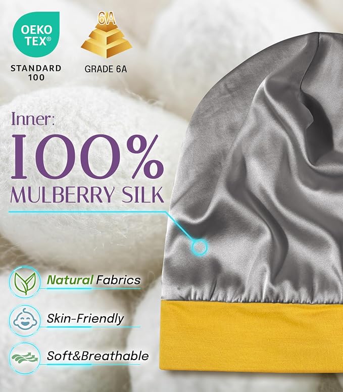 OLESILK Silk Baby Bonnet for 0-6 Months - Image 2