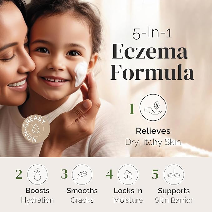 Puriya 5-in-1 Eczema Cream for Kids, Advanced Colloidal Oatmeal Lotion for Dry - Image 2