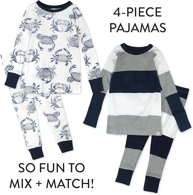 HonestBaby 4 Piece Pajamas Sleepwear Pjs 100% Organic Cotton - Image 3