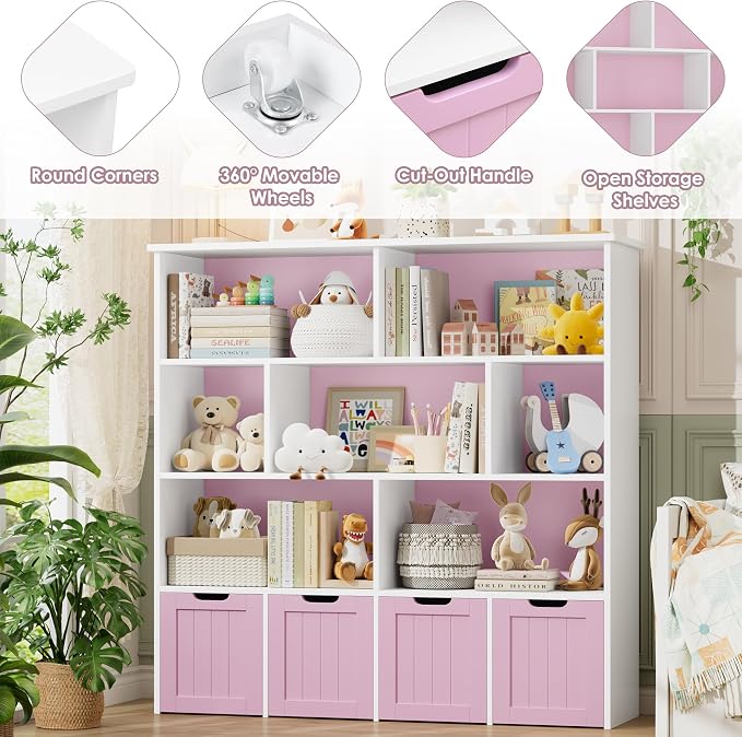 FINETONES Toy Storage Organizer, Kids Bookshelf - Image 4
