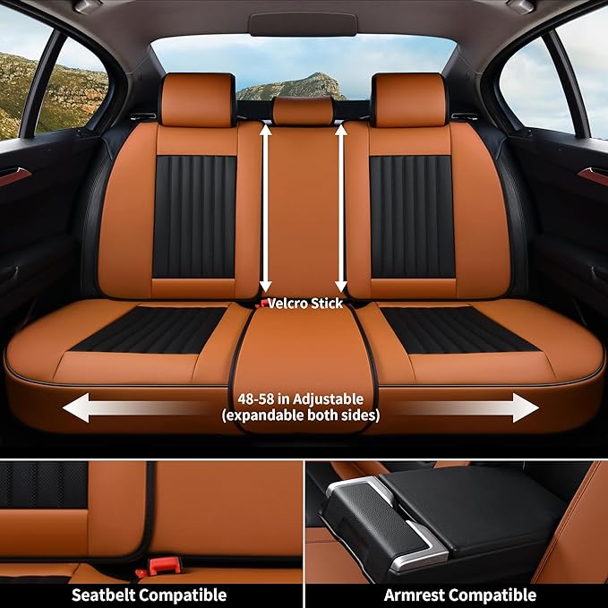 Coverado Car Seat Covers Full Set, Car Seat Protector Car Seat Cushion - Image 6