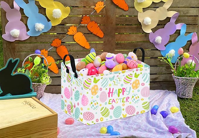 Easter Gift Basket Eggs Storage Basket Kids Toys Storage Basket Organizer Box - Image 4