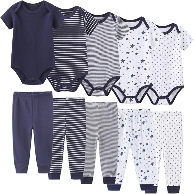 Unisex Baby Boy Girl Pants Sets 10 pack Cotton Casual New born Clothes Comfort by JELYLOVE