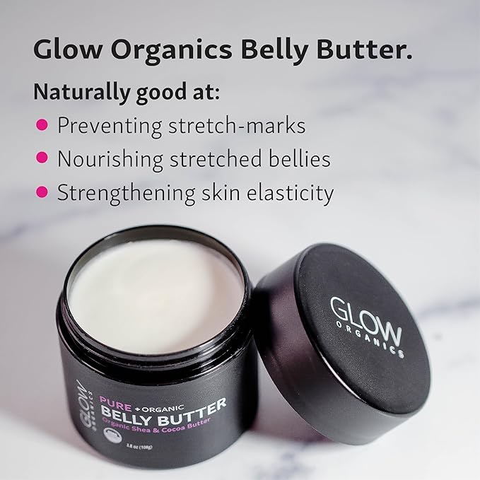 Glow Organics Belly Butter for Pregnancy, 100% Organic Stretch Mark Cream - Image 4