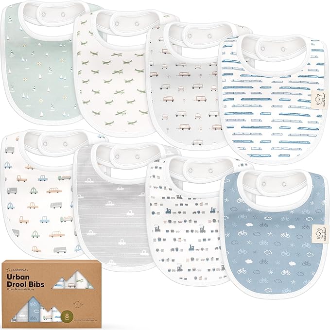 8-Pack Organic Baby Bibs for Boys, Girls by KeaBabies