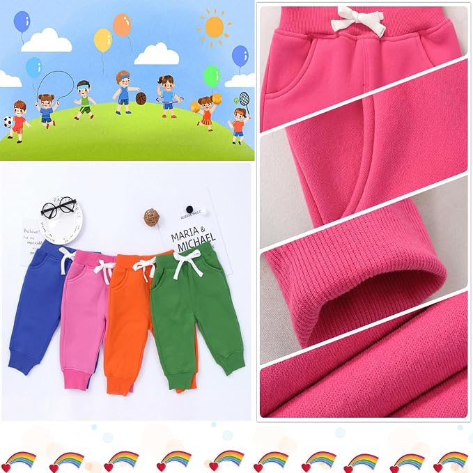 CuteOn Unisex Toddler Jogger Pants Kids Cotton Elastic Waist Winter Baby - Image 4