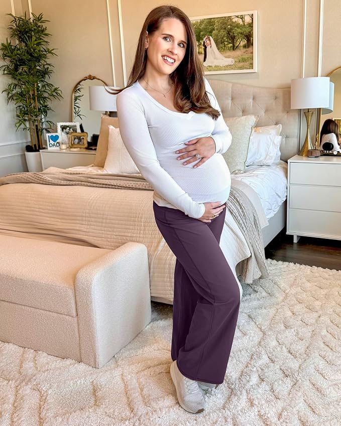 G4Free BareFeel Maternity Dress Yoga Pants Over The Belly Stretchy Work Slack - Image 5