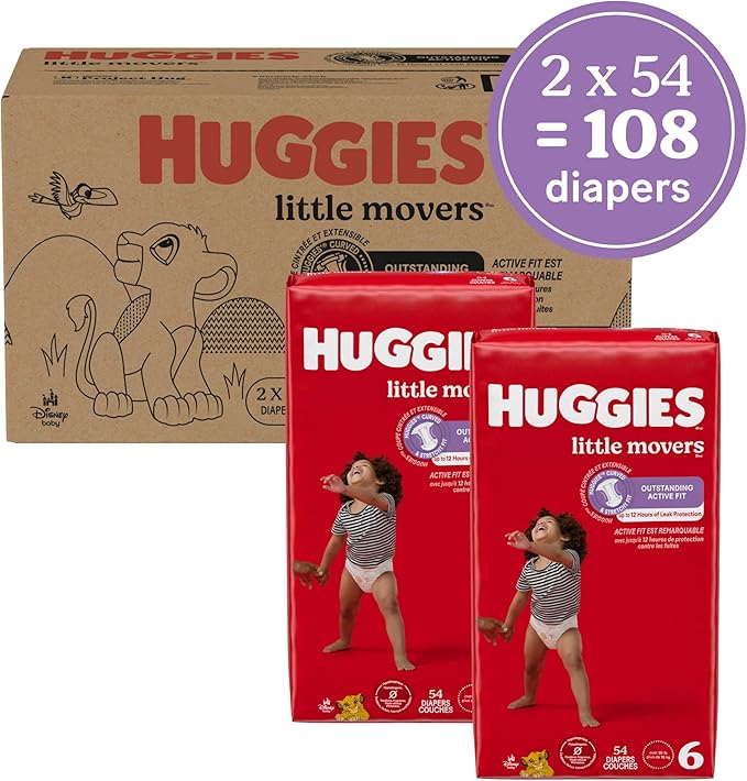 Huggies Size 6 Diapers, Little Movers Baby Diapers, Size 6, Packaging May Vary - Image 2