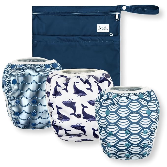 Nora's Nursery Reusable Swim Diapers and Wet Bag by NorasNursery