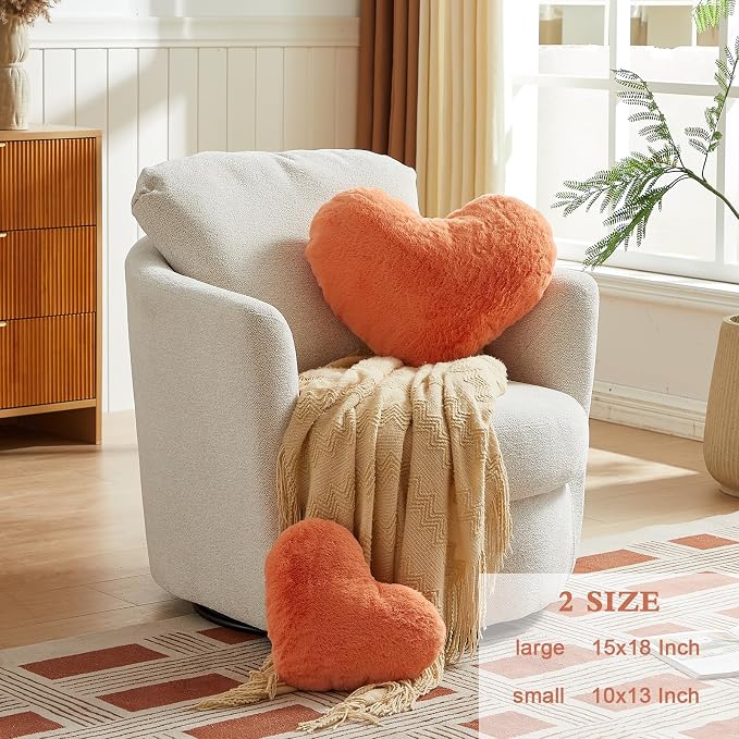 EastTree Heart Pillows, Ultra Soft Extra-Large Fluffy Pillows, Love Throw - Image 2