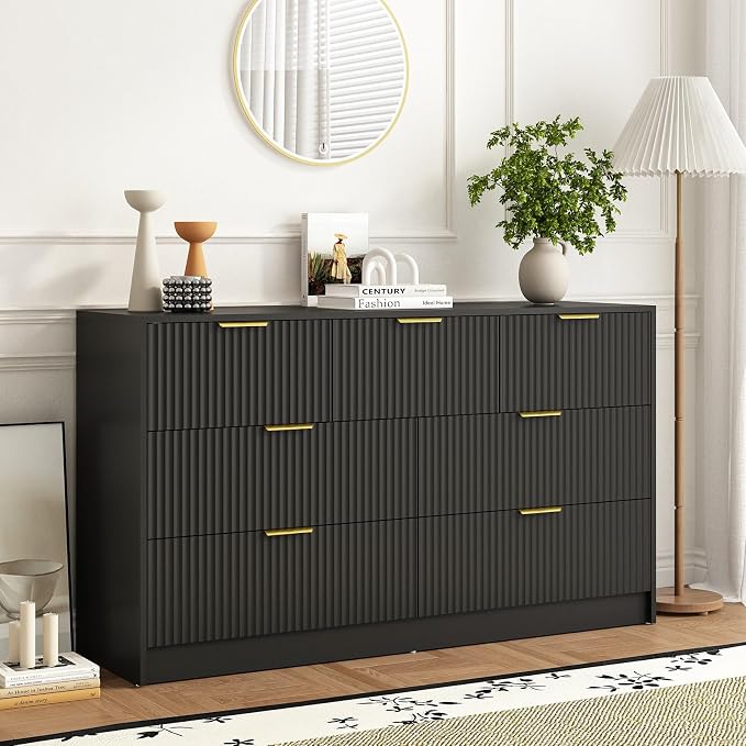 7 Drawers Dresser for Bedroom, Modern Chest of Drawers, Wood TV Stand Storage by Provideyouwithbestproduct%EF%BC%81
