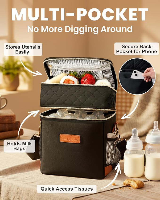 Breastmilk Cooler Bag with Ice Pack, Upgraded Breast Milk Cooler Waterproof - Image 5