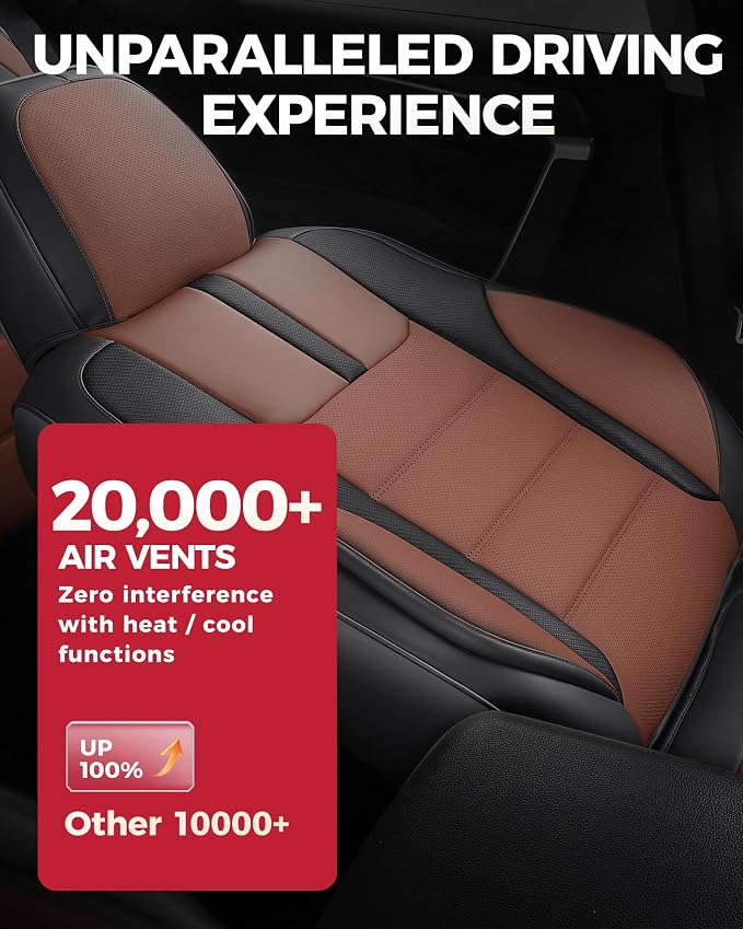FREESOO Black Brown Front Car Seat Covers - Image 5