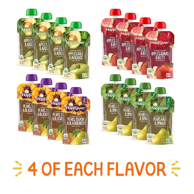 Happy Baby Organics Stage 2 Baby Food Pouches, Gluten Free, Vegan & Healthy - Image 2