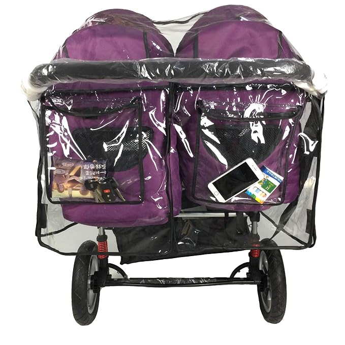 Rain Cover for Double Stroller, Universal Size Weather Shield for Side by Side - Image 6