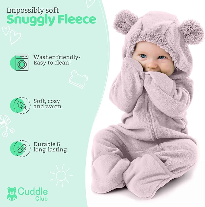 Cuddle Club Fleece Baby Bunting Bodysuit - Image 2