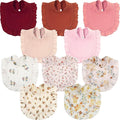 Mepase 10 Pcs Large Muslin Baby Girl Bibs Drool Teething Bibs Lap Shoulder by Mepase