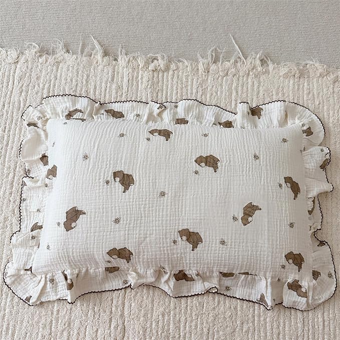 BuLuTu Cartoon Bear Muslin Pillowcase - Image 7