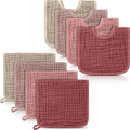 Tallew 8 Pack Muslin Burp Cloths and Baby Bibs by Tallew