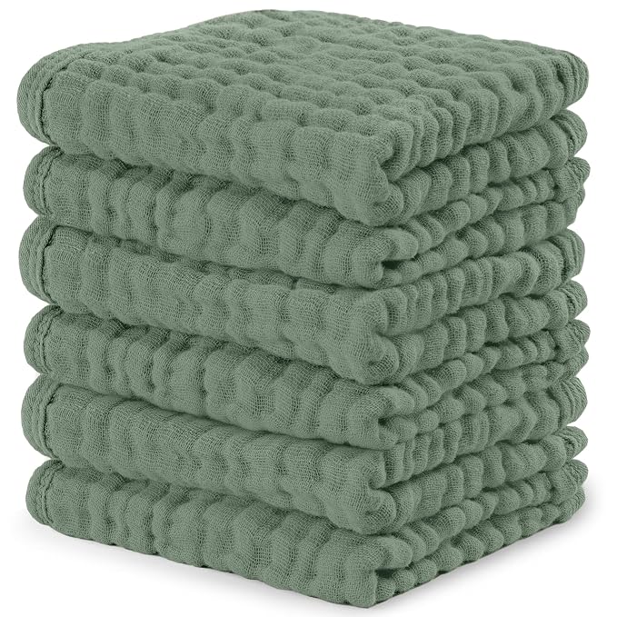 Comfy Cubs Muslin Baby Washcloths 6 Pack by ComfyCubs