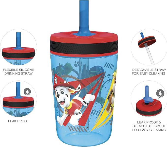 Zak Designs PAW Patrol Kelso Tumbler Set, Leak-Proof Screw-On Lid - Image 3