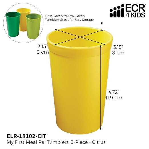 ECR4Kids My First Meal Pal Drinking Cups, Kids Plastic Tableware, Stackable and - Image 2