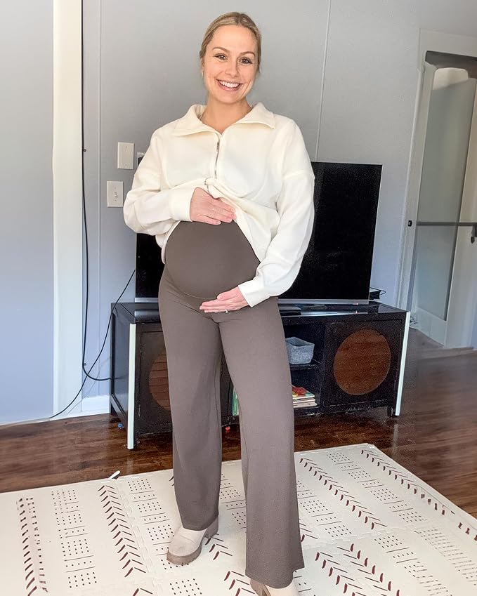 G4Free BareFeel Maternity Dress Yoga Pants Over The Belly Stretchy Work Slack - Image 2