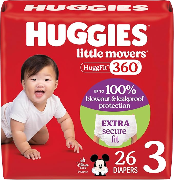 Huggies Size 3 Baby Diapers, Little Movers HuggFit 360° Baby Diapers by Huggies%C2%AE
