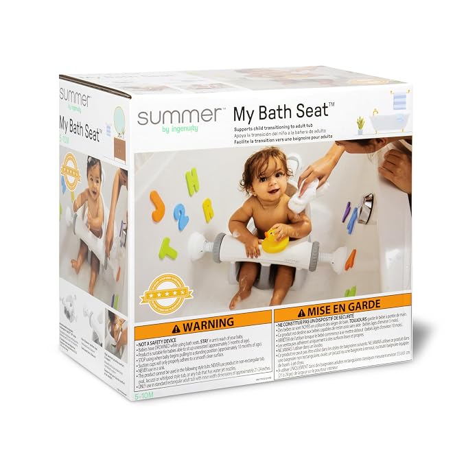 Ingenuity My Bath Seat for Sit-Up Baby Bathing, Sure & Secure Suction Cups - Image 10