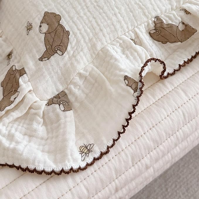 BuLuTu Cartoon Bear Muslin Pillowcase - Image 5