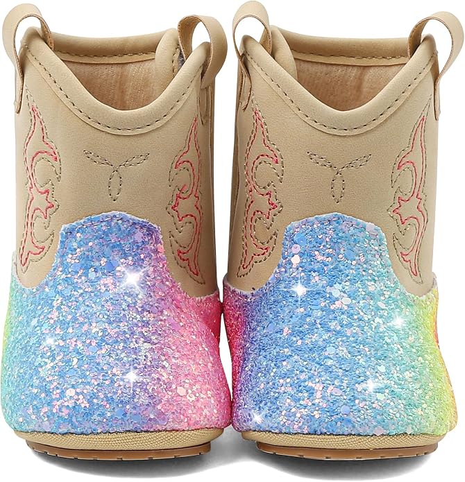 MK MATT KEELY Leather Western Boots Cowboy Bootie Soft Sole Non-Slip Crib Shoes - Image 6