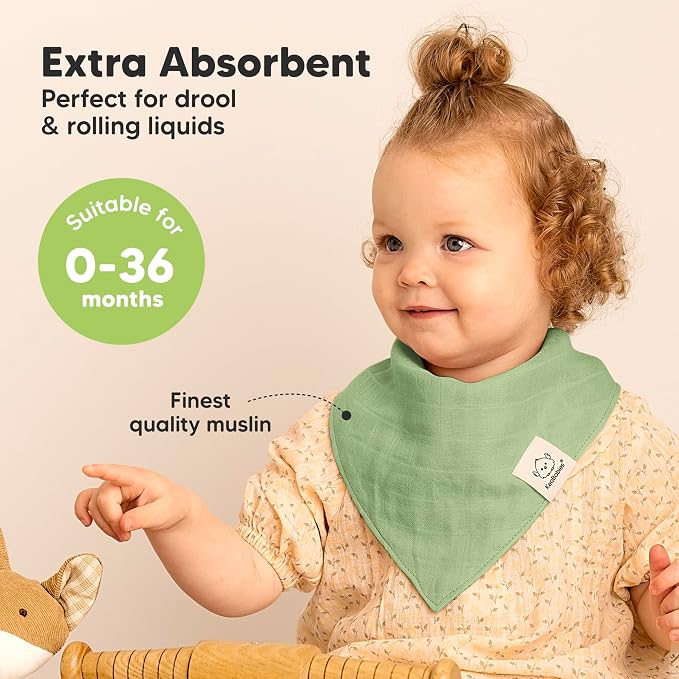 KeaBabies 8-Pack Muslin Baby Bibs - Image 2