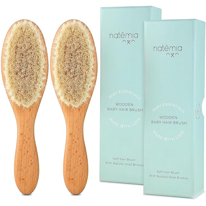 Natemia Soft Bristle Baby Hair Brush Set by Natemia