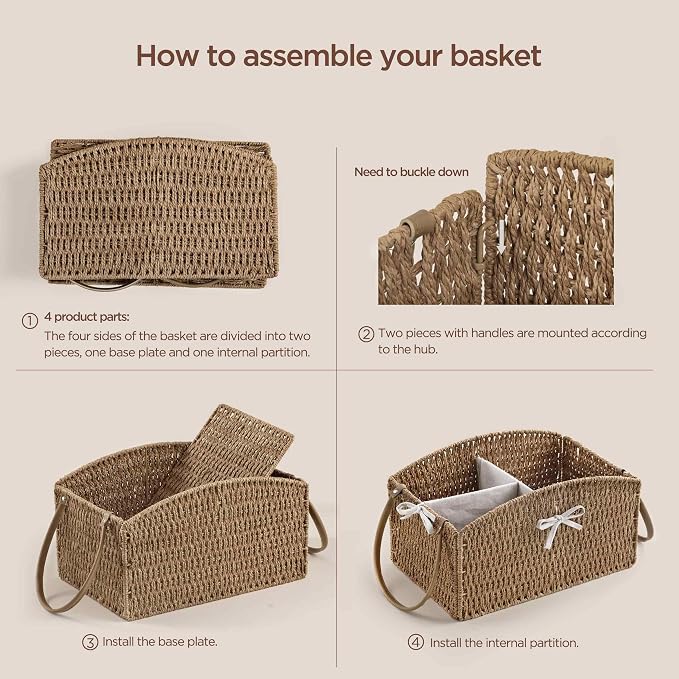 HBlife Diaper Caddy Organizer, Large Hand-Woven Storage Basket - Image 6