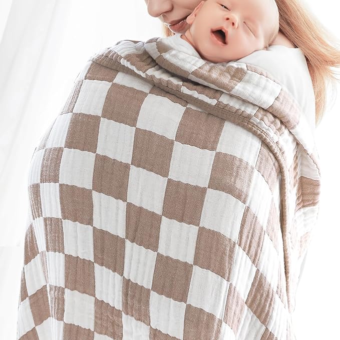 Ultra Soft Muslin Baby Blanket Neutral Versatile 6 Layers Swaddle and Bed - Image 5