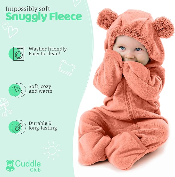 Cuddle Club Fleece Baby Bunting Bodysuit - Image 2