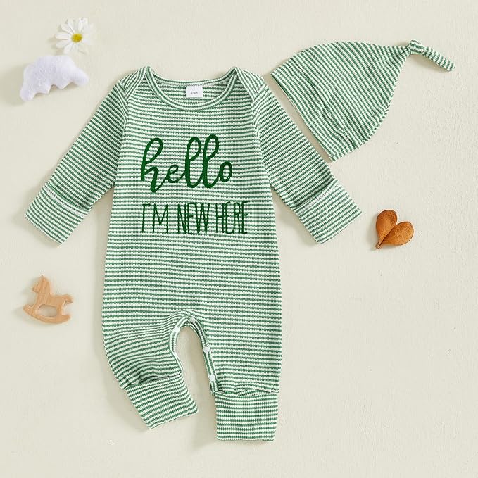 Fernvia Newborn Baby Boy Clothes Letters Print Bodysuit 3 6 9 12 18 Months Long - Image 3