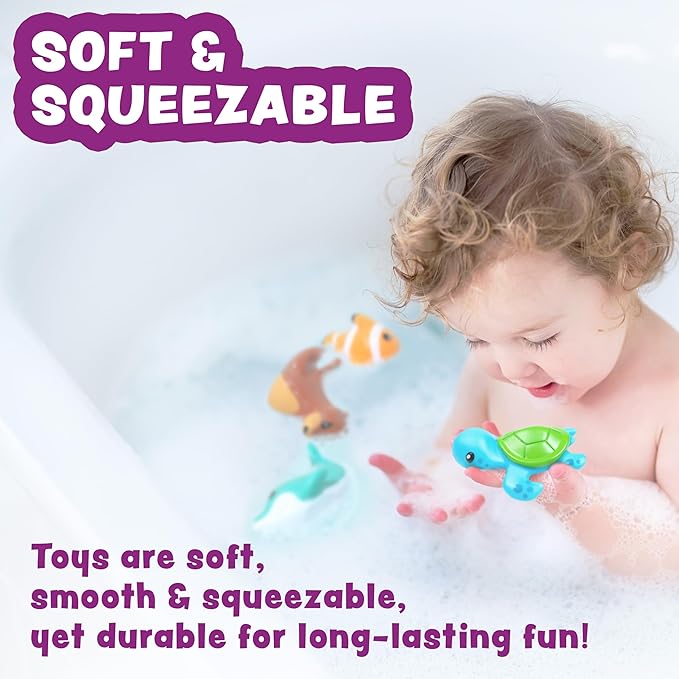 Tub Works® Marine™ Mold Free Bath Toys, 6 Pack | Sealed, No Hole Bath Toys - Image 5