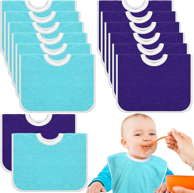 Bonuci 12 Pack Toddler Baby Bibs 15x13 Inch Pullover Full Coverage Bibs by Bonuci