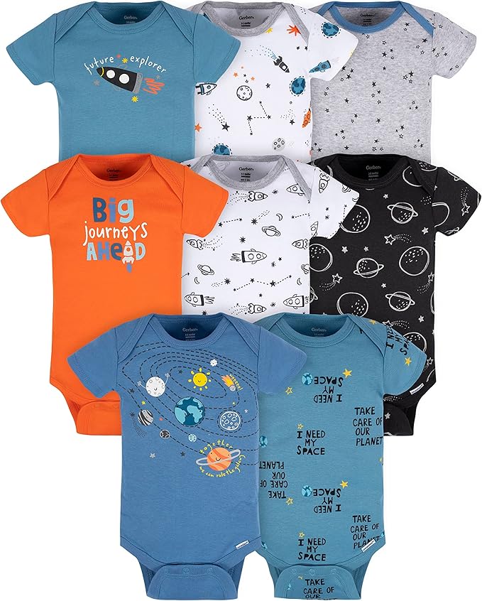 Gerber baby-boys 8-pack Short Sleeve Onesies Bodysuits by Gerber