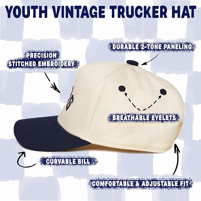 Funky Junque Premium Kids Trucker Hat Vintage Snapback Baseball Cap - Image 4