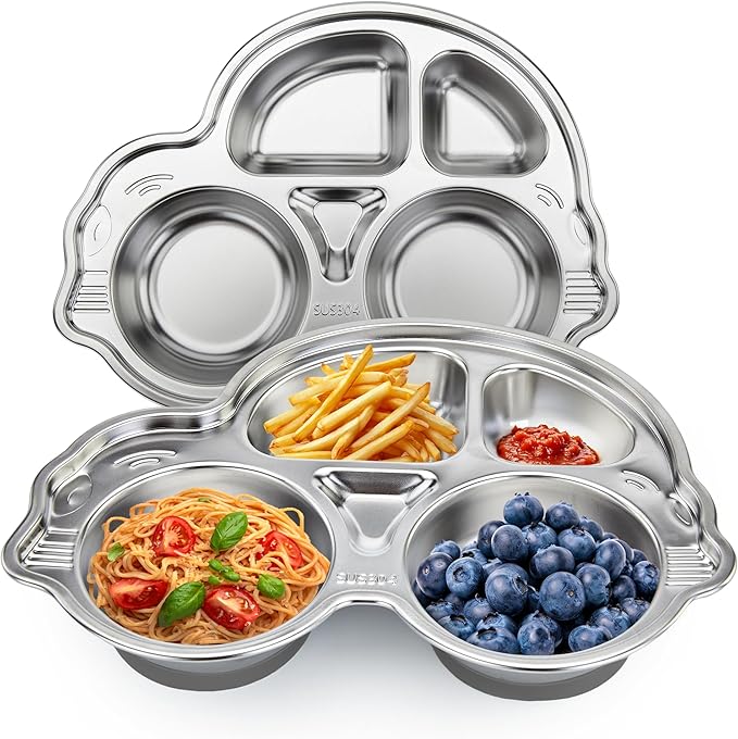 Stainless Steel Baby Suction Plates: Divided Plates Designed by MrsChou